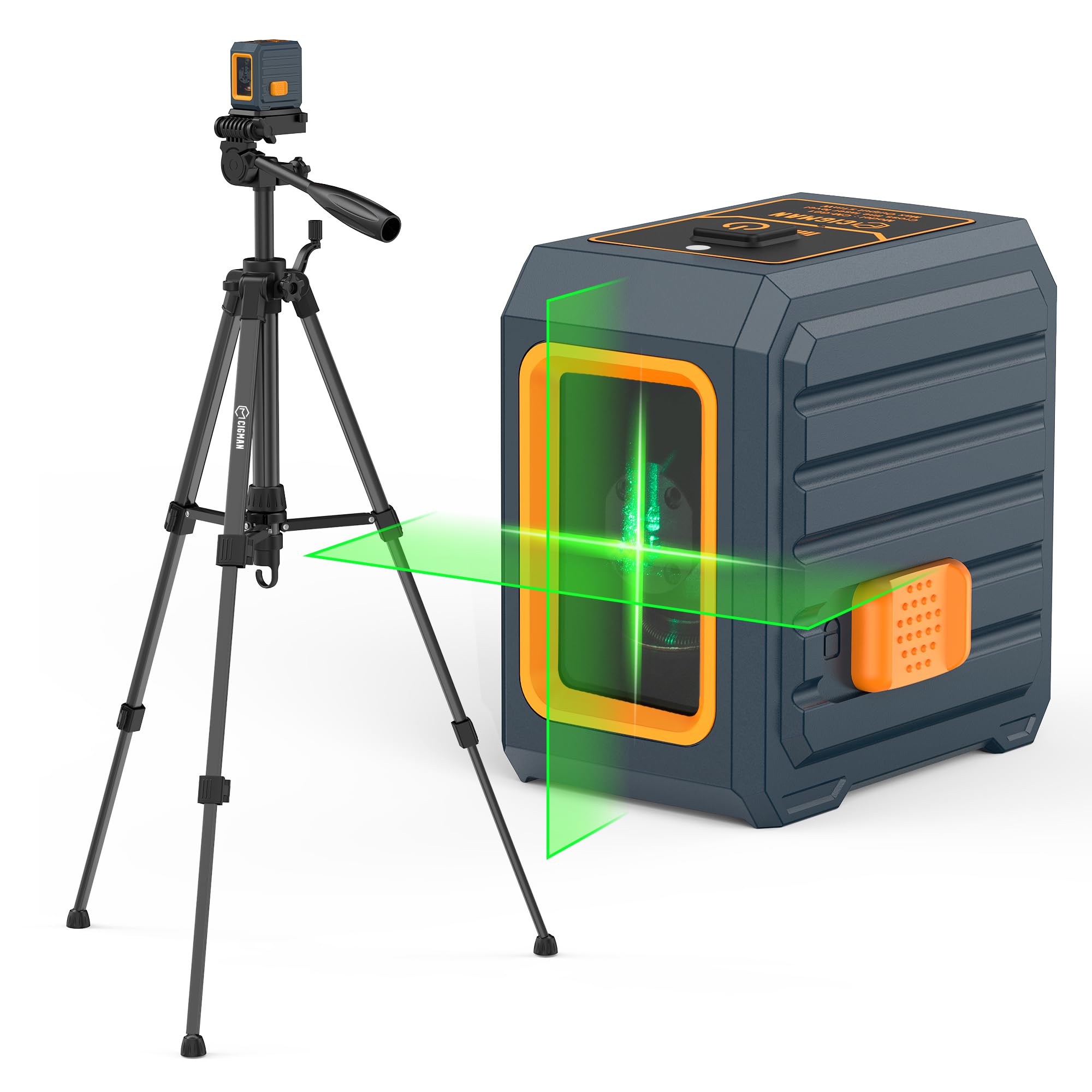 Amazon | CIGMAN 93cm三脚付きレーザー墨出し器 緑色十字ライン 超軽量